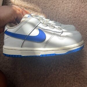 toddler dunk low summit white/hyper royal blue size 7c gently worn